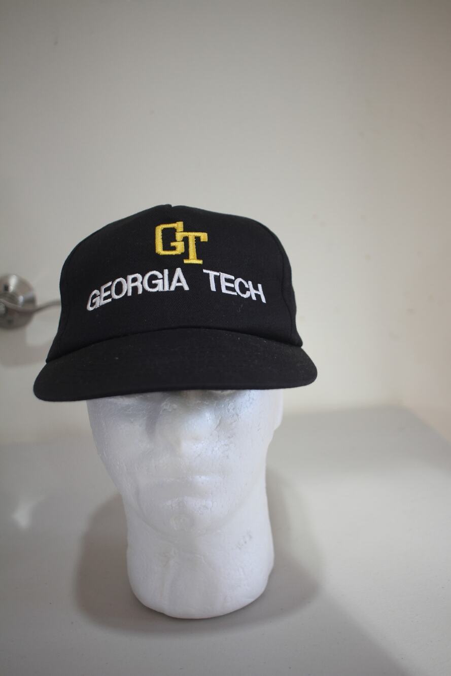 Vintage Georgia Tech Snapback Hat NCAA Black Yellow GT Cap Made in Korea